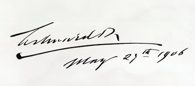 Handtekening van Koning Edward VII, 29 mei 1906 door Unbekannt Unbekannt